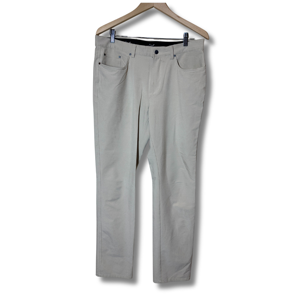 Greg Norman Men’s Golf Pants 34x34 Khaki Beige Stretch Performance Comfort